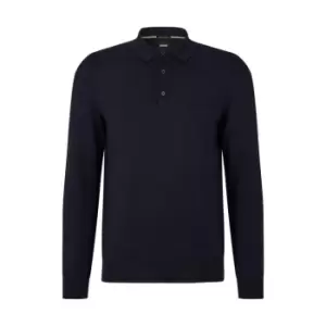 Boss Boss Bono Knitted Polo Shirt Mens - Blue