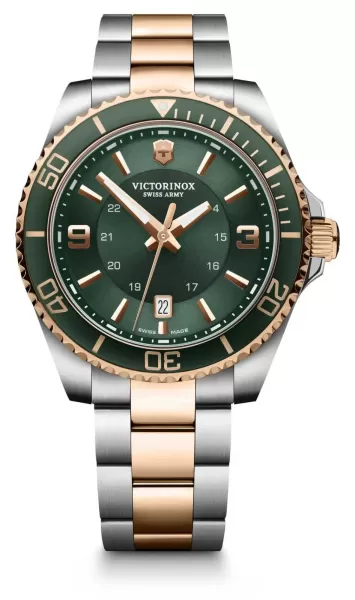 Victorinox 242008 Maverick Large Two Tone Green Dial Watch