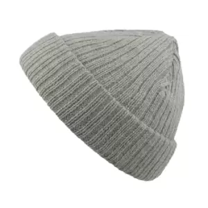 Atlantis Unisex Docker Short Beanie With Turn Up (One Size) (Grey Melange)