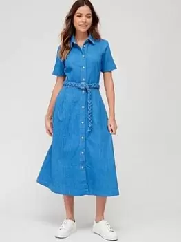 Tommy Hilfiger Denim Fit And Flare Dress - Blue Size 38, Women