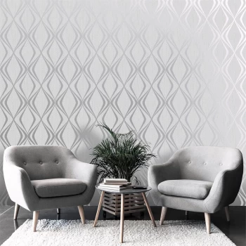 Belgravia Decor Amelie Geometric Wallpaper - Grey