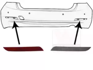 VAN WEZEL Reflector Bumper 0670939 BMW,3 Limousine (F30, F80),4 Gran Coupe (F36),4 Coupe (F32, F82),4 Cabrio (F33, F83)