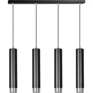 Emibig Kibo Black/Chrome Bar Pendant Ceiling Light 4x GU10