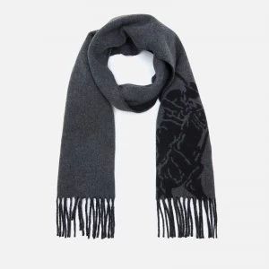 Polo Ralph Lauren Mens Big Pony Jacquard Scarf - Polo Black/Grey