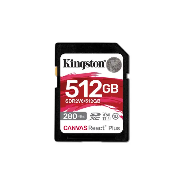 Kingston Canvas React Plus 512GB SDXC Memory Card SDR2V6/512GB