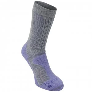 Karrimor Merino Fibre Midweight Walking Socks Ladies - Grey/Lilac