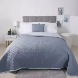 Belledorm Panama Quilted Bedspread (Kingsize) (Duck Egg/Storm) - Duck Egg/Storm