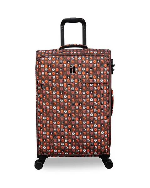 IT Luggage Mellowed VWWM3 Medium Soft Shell Minimals Print Brown Suitcase