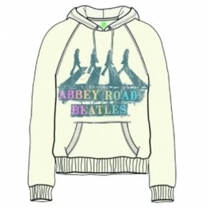 The Beatles Abbey Road Spray Ladies Natural Hoodie X Large