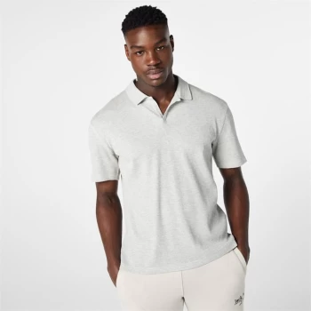 Jack Wills Open Neck Waffle Polo - Grey