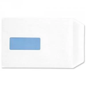 Eco C5 Envelopes Recycled Pocket Self Seal Window 90gsm White Pack of