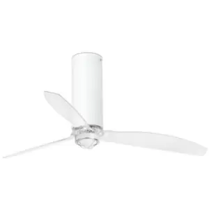 Faro tube - LED Shiny White, Transparent Ceiling Fan with dc Smart Motor - Remote Included, 3000K