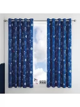 Catherine Lansfield Space Adventure Glow In The Dark Curtains, Multi