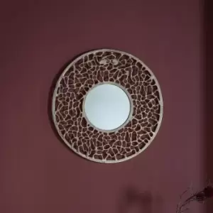 Vance Round Wall Mirror, 52cm Gold Effect