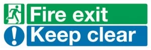 Fire Exit Keep Clear 15x45 S/a Ec08s/s