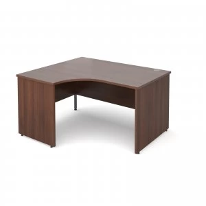 Maestro 25 PL Left Hand Ergonomic Desk 1400mm - Walnut Panel Leg desig