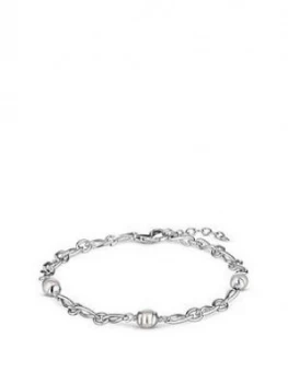 Simply Silver Sterling Silver 925 Infinity And Pearl Bracelet