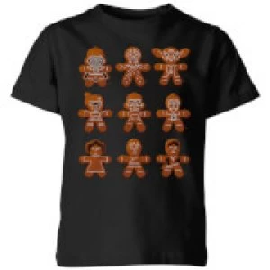 Star Wars Gingerbread Characters Kids Christmas T-Shirt - Black - 5-6 Years