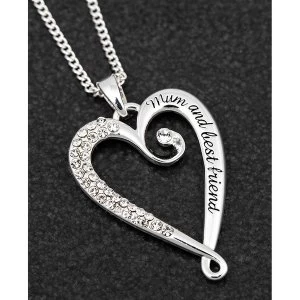 Looped SP Heart Necklace Mum