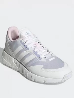 adidas Originals Zx 1k Boost Shoes, White/Purple, Size 4.5, Women