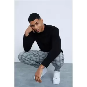 I Saw It First Black Muscle Fit Cable Knit Jumper - Black