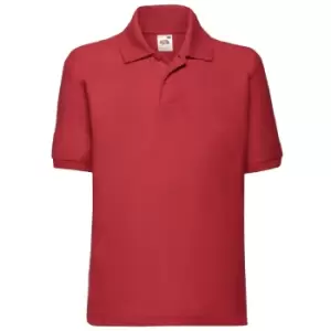 Fruit Of The Loom Childrens/Kids Unisex 65/35 Pique Polo Shirt (Pack of 2) (3-4) (Red)