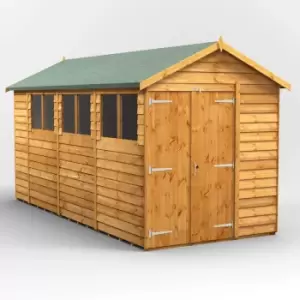 14X6 Power Overlap Apex Double Door Shed