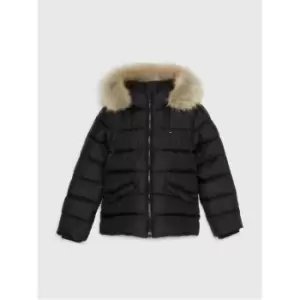 Tommy Hilfiger Essential Down Fur Hood Jacket - Black