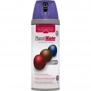 Plastikote Premium Satin Aerosol Spray Paint Sumptuious Purple 400ml