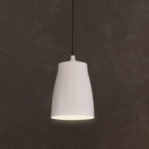 1 Light Small Ceiling Pendant Matt White, E27