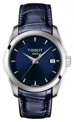 Tissot Womens Couturier Blue Leather Strap Blue Dial Watch