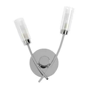 Claudia Modern 2 Way Wall Light in Chrome