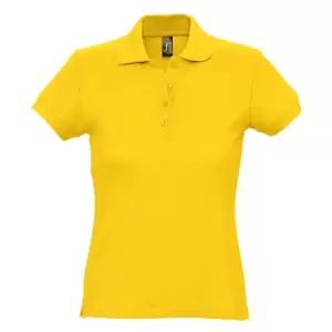 SOLS Womens/Ladies Passion Pique Short Sleeve Polo Shirt (M) (Gold)