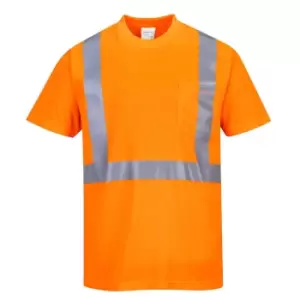 Portwest Class 2 Hi Vis Pocket T Shirt Orange M