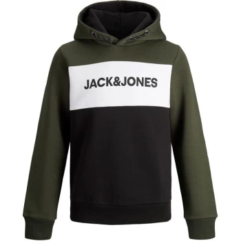 Jack and Jones Logo Blocking Sweat Hoodie Junior - Green