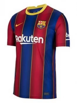 Nike Youth Barcelona 20/21 Home Short Sleeved Stadium Jersey, Blue, Size L