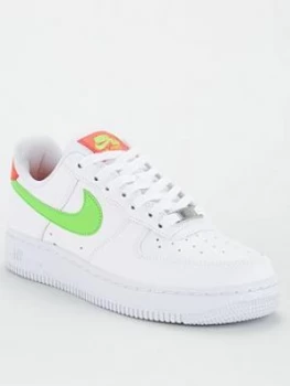 Nike Air Force 1 '07 - White/Green/Pink , White/Green/Pink, Size 5, Women