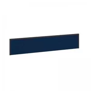 Straight fabric desktop screen 1800mm x 380mm - blue fabric with black