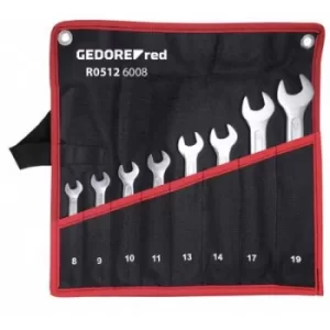 Gedore RED R05126008 3301081 Double-ended open ring spanner set 8 Piece