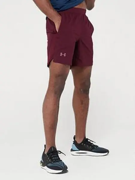 Under Armour Mens Running Launch 7'' Shorts - Burgundy, Red, Size S, Men