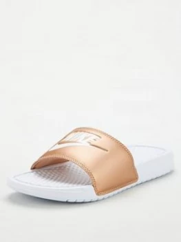 Nike Benassi Just Do It Slides - White/Bronze