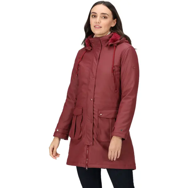 Regatta Womens Fabrienne Long Length Insulated Coat 10 - Bust 34' (86cm) Cabernet RWN220-MWM-10