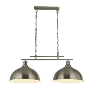 Fusion 2 Light Ceiling Bar, Satin Silver, Ss Shades