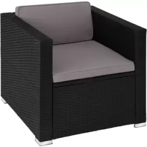 Tectake - Rattan armchair Lignano 1 Seat - Rattan armchair, rattan chair, garden armchair - Black - black