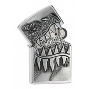 Zippo Surprise Fire Breathing Dragon Brushed Chrome Lighter