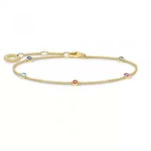 THOMAS SABO Gold Plated Colourful Stones Bracelet A1999-488-7-L19V