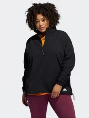 adidas Training Cold.rdy Half-zip Top (plus Size), Black, Size 1X, Women