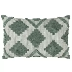 Lamar Tufted Diamond Cushion Eucalyptus