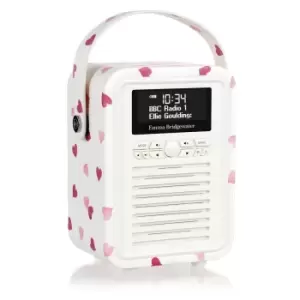 VQ Retro Mini DAB/DAB+ Digital & FM Radio with Bluetooth - Emma Bridgewater Pink Hearts