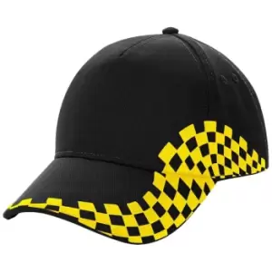 Beechfield Unisex Adult Grand Prix Baseball Cap (One Size) (Black/Yellow)